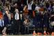Mar 24, 2013; Austin, TX, USA; Illinois Fighting Illini head coach John Groce reacts during the second half against Miami Hurricanes in the third round of the 2013 NCAA tournament at Frank Erwin Center. Miami won 63-59. Mandatory Credit: Jim Cowsert-USA TODAY Sports