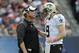 CHICAGO, IL - OCTOBER 06: Drew Brees #9 of the New Orleans Saints talks with head coach Sean Payton in a game against the Chicago Bears on October 6, 2013 at Soldier Field in Chicago, Illinois. (Photo by David Banks/Getty Images)