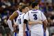 PHILADELPHIA, PA - MARCH 22: Grant Gibbs #10 hugs Doug McDermott #3 of the Creighton Bluejays late in the second half while taking on the Cincinnati Bearcats during the second round of the 2013 NCAA Men's Basketball Tournament on March 22, 2013 at Wells Fargo Center in Philadelphia, Pennsylvania. (Photo by Rob Carr/Getty Images)