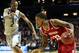Nov. 20, 2012; Brooklyn, NY, USA; Indiana Hoosiers forward Jeremy Hollowell (33) drives to the net as Georgetown Hoyas forward Greg Whittington (2) gives chase during the first half at the Legends Classic Championship at Barclays Center. Mandatory Credit: Debby Wong-USA TODAY Sports