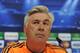 MADRID, SPAIN - OCTOBER 01: Real Madrid head coach Carlo Ancelotti holds a joint press conference with Real player Sergio Ramos ahead of the Real Madrid v FC Kebenhavn Champions League Group B match at Valdebebas training ground on October 1, 2013 in Madrid, Spain. (Photo by Denis Doyle/Getty Images)