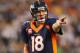 ARLINGTON, TX - OCTOBER 06: Peyton Manning #18 of the Denver Broncos at AT&T Stadium on October 6, 2013 in Arlington, Texas. (Photo by Ronald Martinez/Getty Images)