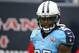 Sep 15, 2013; Houston, TX, USA; Tennessee Titans running back Chris Johnson (28) smiles prior to the game against the Houston Texans at Reliant Stadium. Mandatory Credit: Matthew Emmons-USA TODAY Sports