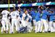 Oct 7, 2013; Los Angeles, CA, USA; The Los Angeles Dodgers celebrate defeating the Atlanta Braves 3-2 in game four of the National League divisional series at Dodger Stadium. Dodgers won 3-2. Mandatory Credit: Jayne Kamin-Oncea-USA TODAY Sports