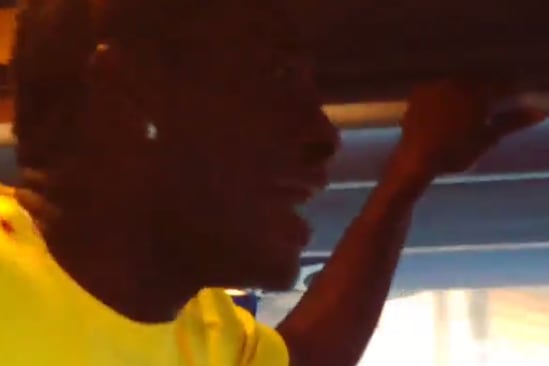 Arsenal's Frimpong Films Gyan Freestyle Rapping on Ghana Team Bus