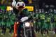 Sep 28, 2013; Eugene, OR, USA; Oregon Ducks mascot rides out on a motorcycle against the California Golden Bears at Autzen Stadium. Mandatory Credit: Scott Olmos-USA TODAY Sports