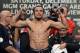 LAS VEGAS, NV - DECEMBER 07: Boxer Juan Manuel Marquez poses on the scale during the official weigh-in for his welterweight bout against Manny Pacquiao at the MGM Grand Garden Arena on December 7, 2012 in Las Vegas, Nevada. Pacquiao and Marquez will fight each other for the fourth time on December 8 in Las Vegas. (Photo by Jeff Bottari/Getty Images)
