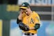 Sonny Gray allowed three runs on six hits and four walks over five-plus innings against Detroit in Game 5 of the ALDS.