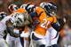 DENVER, CO - SEPTEMBER 23: Running back Ronnie Hillman #21 of the Denver Broncos in action against the Oakland Raiders at Sports Authority Field Field at Mile High on September 23, 2013 in Denver, Colorado. (Photo by Justin Edmonds/Getty Images)
