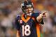 ARLINGTON, TX - OCTOBER 06: Peyton Manning #18 of the Denver Broncos at AT&T Stadium on October 6, 2013 in Arlington, Texas. (Photo by Ronald Martinez/Getty Images)