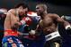 LAS VEGAS, NV - JUNE 09: (R-L) Timothy Bradley prepares to deliver a left against Manny Pacquiao during their WBO welterweight title fight at MGM Grand Garden Arena on June 9, 2012 in Las Vegas, Nevada. (Photo by Kevork Djansezian/Getty Images)