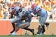 Oct 5, 2013; Knoxville, TN, USA; Tennessee Volunteers running back Rajion Neal (20) is tackled by Georgia Bulldogs linebacker Jordan Jenkins (59) and nose tackle Chris Mayes (93) during the second quarter at Neyland Stadium. Mandatory Credit: Randy Sartin-USA TODAY Sports