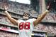 Sep 15, 2013; Houston, TX, USA; Houston Texans tight end Garrett Graham (88) celebrates his first quarter touchdown against the Tennessee Titans at Reliant Stadium. Mandatory Credit: Matthew Emmons-USA TODAY Sports