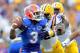 Florida DT Anthony Johnson sacks Florida QB Tyler Murphy.