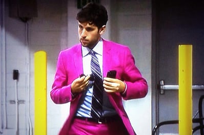 Jason Demers Rocked an Epic Pink Suit for San Jose Sharks