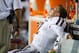 OXFORD, MS - OCTOBER 12: Quarterback Johnny Manziel #2 of the Texas A&M Aggies is tended to on the bench after being injured during a game against the Ole Miss Rebels on October 12, 2013 at Vaught-Hemingway Stadium in Oxford, Mississippi. At halftime Texas A&M leads Ole Miss 14-10. (Photo by Michael Chang/Getty Images)