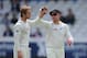 LEEDS, ENGLAND - MAY 27: New Zealand wicketkeeper Brendon McCullum (r) congratulates bowler Kane Williamson after he had dismissed Cook during day four of 2nd Investec Test match between England and New Zealand at Headingley on May 27, 2013 in Leeds, England. (Photo by Stu Forster/Getty Images)