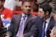 May 13, 2013; Chicago, IL, USA; Chicago Bulls point guard Derrick Rose (1) sits on the bench with shooting guard Kirk Hinrich (12) during the second quarter against the Miami Heat in game four of the second round of the 2013 NBA Playoffs at the United Center. The Heat beat the Bulls 88-65. Mandatory Credit: Rob Grabowski-USA TODAY Sports