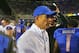 Sep 13, 2013; Boise, ID, USA; Boise State Broncos head coach Chris Petersen at the conclusion of the contest against the Air Force Falcons at Bronco Stadium. Boise State defeated the Air Force 42-20. Mandatory Credit: Brian Losness-USA TODAY Sports