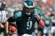 TAMPA, FL - OCTOBER 13: Quarterback Nick Foles #9 of the Philadelphia Eagles runs for a touchdown in the 1st quarter against the Tampa Bay Buccaneers October 13, 2013 at Raymond James Stadium in Tampa, Florida. (Photo by Al Messerschmidt/Getty Images)