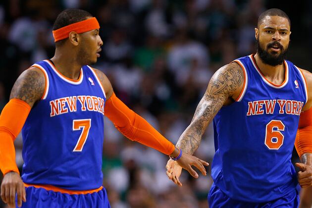 Melo Helping Tyson Chandler with Shooting