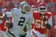 KANSAS CITY, MO - OCTOBER 13: Quarterback Terrelle Pryor #2 of the Oakland Raiders rushes up field against pressure from linebacker Justin Houston #50 of the Kansas City Chiefs during the second half on October 13, 2013 at Arrowhead Stadium in Kansas City, Missouri. Kansas City won 24-7. (Photo by Peter Aiken/Getty Images)