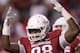 Sep 22, 2012; Fayetteville, AR, USA; Arkansas Razorbacks defensive tackle Robert Thomas (98) motions to the crowd during the game against the Rutgers Scarlet Knights at Donald W. Reynolds Razorback Stadium. Rutgers defeated Arkansas 35-26. Mandatory Credit: Nelson Chenault-USA TODAY Sports