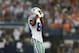 Oct 6, 2013; Arlington, TX, USA; Dallas Cowboys receiver Dez Bryant (88) points to his head during the game against the Denver Broncos at AT&T Stadium. Mandatory Credit: Matthew Emmons-USA TODAY Sports