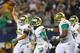 ARLINGTON, TX - OCTOBER 05: Dan Fox #48 of the Notre Dame Fighting Irish and Jaylon Smith #9 celebrate a fumble recovery against the Arizona State Sun Devils at Cowboys Stadium on October 5, 2013 in Arlington, Texas. (Photo by Ronald Martinez/Getty Images)