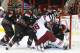 October 13, 2013; Raleigh, NC, USA; Phoenix Coyotes Forward Rob Klinkhammer (36) scores a 2nd period goal past Carolina Hurricanes goalie Anton Khudobin (31) at PNC Center. Mandatory Credit: James Guillory-USA TODAY Sports