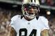 FOXBORO, MA - OCTOBER 13: Wide receiver Kenny Stills #84 of the New Orleans Saints celebrates after catching a touchdown pass against the New England Patriots at Gillette Stadium on October 13, 2013 in Foxboro, Massachusetts. (Photo by Rob Carr/Getty Images)