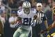 Oct 13, 2013; Arlington, TX, USA; Dallas Cowboys running back Joseph Randle (21) runs the ball by Washington Redskins inside linebacker Perry Riley (56) during the game at AT&T Stadium. The Dallas Cowboys beat the Washington Redskins 31-16. Mandatory Credit: Tim Heitman-USA TODAY Sports