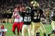 NASHVILLE, TN - SEPTEMBER 07: Brian Kimbrow #25 of the Vanderbilt Commodores celebrates a touchdown against of the Austin Peay Governors at Vanderbilt Stadium on September 7, 2013 in Nashville, Tennessee. (Photo by Frederick Breedon/Getty Images)
