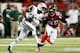 ATLANTA, GA - OCTOBER 07: Wide receiver Jeremy Kerley #11 of the New York Jets makes a catch as free safety Thomas DeCoud #28 of the Atlanta Falcons defends during their game at the Georgia Dome on October 7, 2013 in Atlanta, Georgia. (Photo by Kevin C. Cox/Getty Images)