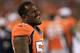 DENVER, CO - AUGUST 29: Outside linebacker Von Miller #58 of the Denver Broncos looks on from the sidelines against the Arizona Cardinals during preseason action at Sports Authority Field at Mile High on August 29, 2013 in Denver, Colorado. (Photo by Doug Pensinger/Getty Images)
