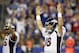 Sep 15, 2013; East Rutherford, NJ, USA; Denver Broncos quarterback Peyton Manning (18) celebrates a touchdown against the New York Giants during the game at MetLife Stadium. Mandatory Credit: Chris Faytok/THE STAR-LEDGER via USA TODAY Sports