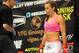 August 18, 2012; San Diego, CA, USA; Miesha Tate (white shorts) fights Julie Kedzie (black shorts) in their Strikeforce MMA Women's Bantamweight Bout at the Valley View Casino Center. Mandatory Credit: Jayne Kamin-Oncea-USA TODAY Sports