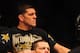 Dec. 30, 2011; Las Vegas, NV, USA; UFC fighter Nate Diaz (bottom) with brother Nick Diaz during a lightweight bout at UFC 141 at the MGM Grand Garden event center. Mandatory Credit: Mark J. Rebilas-USA TODAY Sports