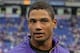 Oct 13, 2013; Minneapolis, MN, USA; Minnesota Vikings quarterback Josh Freeman (12) looks on following the game against the Carolina Panthers at Mall of America Field at H.H.H. Metrodome. The Panthers defeated the Vikings 35-10. Mandatory Credit: Brace Hemmelgarn-USA TODAY Sports