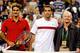 INDIAN WELLS, CA - MARCH 12: (L-R) Roger Federer of Switzerland, Pete Sampras, former tennis player Rod Laver, Andre Agassi and Rafael Nadal of Spain pose at Hit for Haiti, a charity event during the BNP Paribas Open on March 12, 2010 in Indian Wells, California. (Photo by Matthew Stockman/Getty Images)