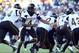 Sep 08, 2012; Fort Worth, TX, USA; Grambling State Tigers quarterback D.J. Williams (4) hands off the ball to running back Dawrence Roberts (43) during the first half against the TCU Horned Frogs at Amon G. Carter Stadium. Mandatory Credit: Kevin Jairaj-USA TODAY Sports