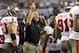 Sep 15, 2013; Tampa, FL, USA; Tampa Bay Buccaneers head coach Greg Schiano reacts during the first half against the New Orleans Saints at Raymond James Stadium. Mandatory Credit: Kim Klement-USA TODAY Sports
