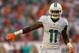 MIAMI GARDENS, FL - SEPTEMBER 22: Mike Wallace #11 of the Miami Dolphins looks on during a game against the Atlanta Falcons at Sun Life Stadium on September 22, 2013 in Miami Gardens, Florida. (Photo by Mike Ehrmann/Getty Images)
