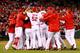 ST LOUIS, MO - OCTOBER 18: The St. Louis Cardinals celebrate after defeating the Los Angeles Dodgers 9-0 in Game Six of the National League Championship Series at Busch Stadium on October 18, 2013 in St Louis, Missouri. (Photo by Dilip Vishwanat/Getty Images)