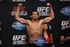 Oct 18, 2013; Houston, TX, USA; Gilbert Melendez during the weigh-in for UFC 166 at Toyota Center. Mandatory Credit: Andrew Richardson-USA TODAY Sports