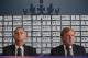 LONDON, ENGLAND - SEPTEMBER 23: National selecter Geoff Miller and Managing director of English cricket Hugh Morris speak to the press during a ECB Press Conference for the Announcement of the Ashes Squad in the Long Room at the Lord's Cricket Ground on September 23, 2013 in London, England. (Photo by Ian Walton/Getty Images)