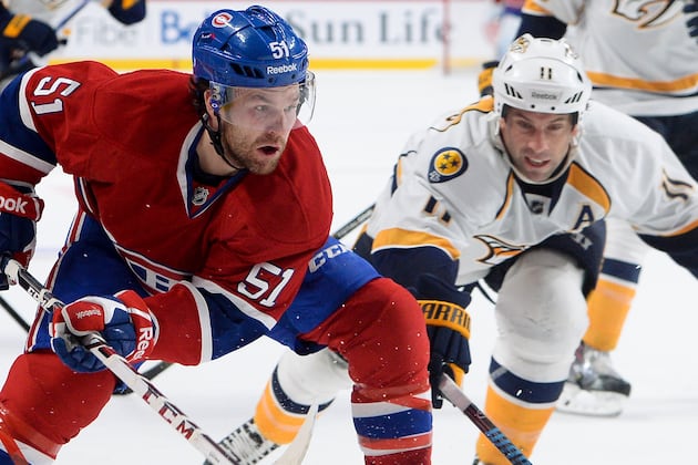 Jones' Late Goal Lifts Preds over Canadiens 2-1