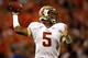 CLEMSON, SC - OCTOBER 19: Jameis Winston #5 of the Florida State Seminoles passes during the game against the Clemson Tigers at Memorial Stadium on October 19, 2013 in Clemson, South Carolina. (Photo by Tyler Smith/Getty Images)