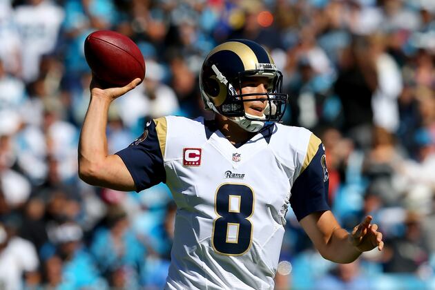 Sam Bradford Hauled off the Field on a Cart
