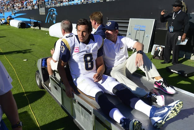 Panthers Top Rams in Heated Win; Bradford Hurt